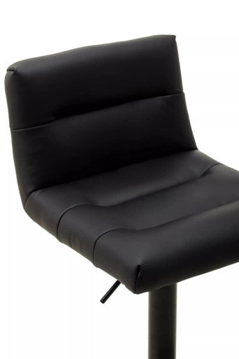 Black Leather Effect Bar Stool | Baina