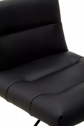 Black Leather Effect Bar Stool | Baina