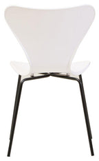 White Seat and Black Legs Dining Chair | Laila