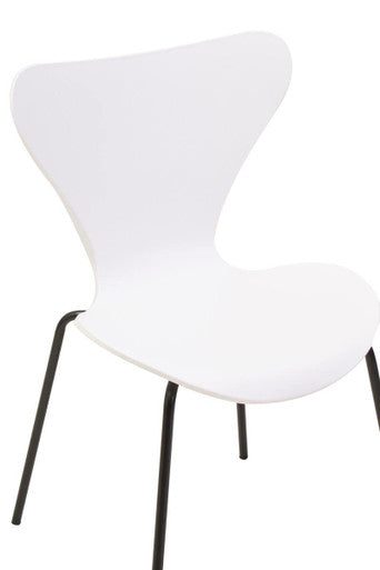 White Seat and Black Legs Dining Chair | Laila