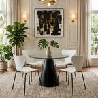 White Seat and Black Legs Dining Chair | Laila