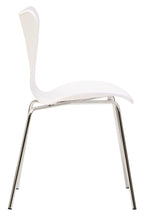 White Seat and Silver Chrome Legs Dining Chair | Laila