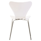 White Seat and Silver Chrome Legs Dining Chair | Laila
