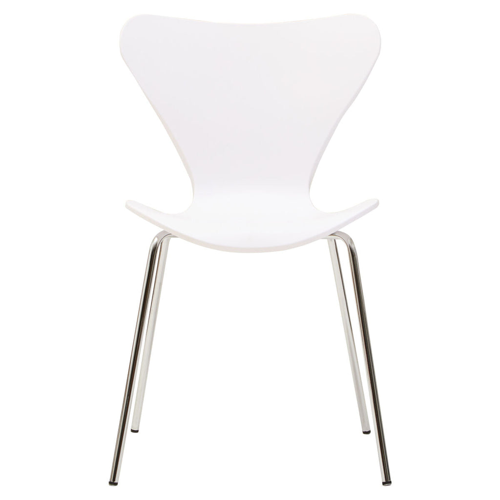 White Seat and Silver Chrome Legs Dining Chair | Laila