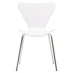 White Seat and Silver Chrome Legs Dining Chair | Laila