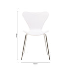White Seat and Silver Chrome Legs Dining Chair | Laila
