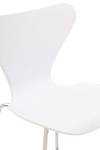 White Seat and Silver Chrome Legs Dining Chair | Laila