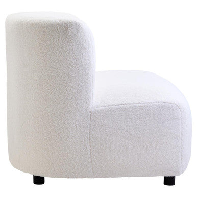 Ivory Boucle Effect Armless Lounge Chair | Montreal