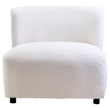 Ivory Boucle Effect Armless Lounge Chair | Montreal