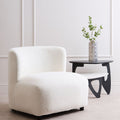 Ivory Boucle Effect Armless Lounge Chair | Montreal