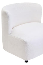 Ivory Boucle Effect Armless Lounge Chair | Montreal