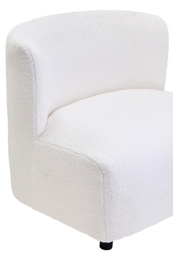 Ivory Boucle Effect Armless Lounge Chair | Montreal