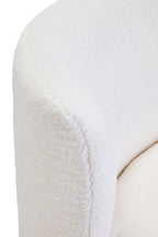 Ivory Boucle Effect Armless Lounge Chair | Montreal