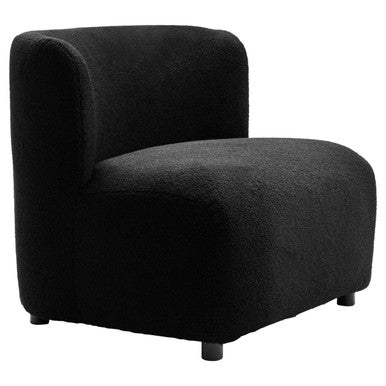 Black Boucle Effect Armless Lounge Chair | Montreal