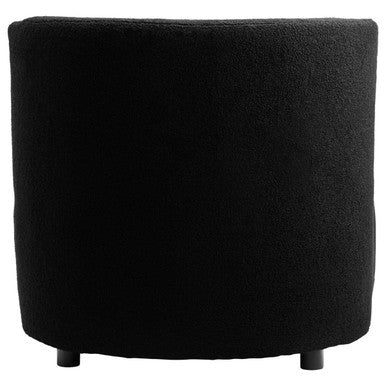 Black Boucle Effect Armless Lounge Chair | Montreal
