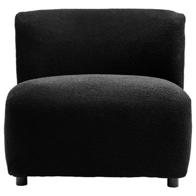 Black Boucle Effect Armless Lounge Chair | Montreal