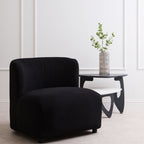 Black Boucle Effect Armless Lounge Chair | Montreal