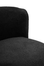 Black Boucle Effect Armless Lounge Chair | Montreal