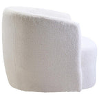 Ivory Boucle Effect Curved Lounge Chair with Swivel Base | Montreal