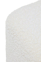 Burl Wood and Cream Boucle Square Stool | Mota