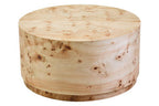 Natural Burl Wood Round Coffee Table with Drum Shape Design | Mota