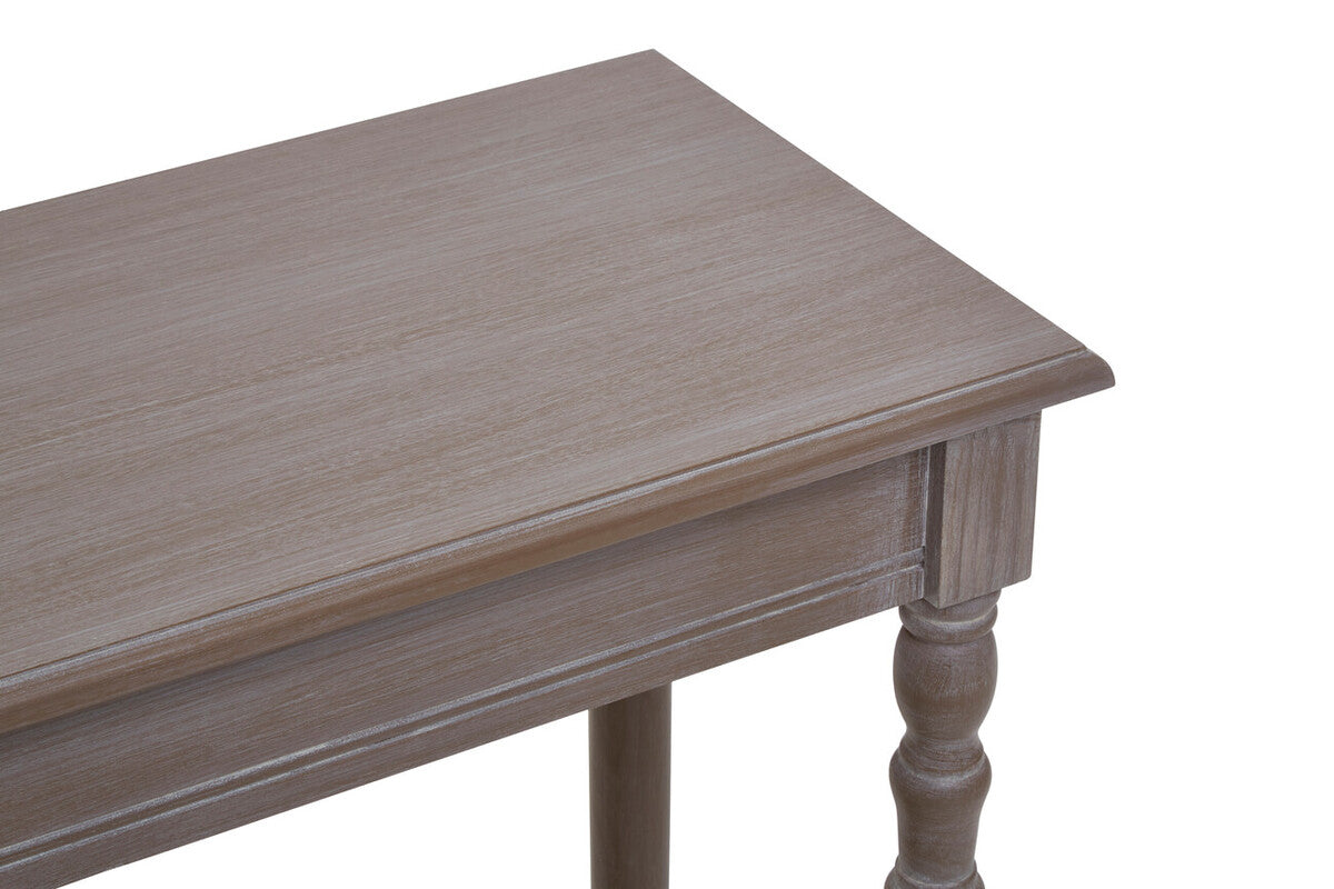 Natural Wooden Console Table with Lower Storage Shelf | Heritage