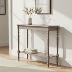 Natural Wooden Console Table with Lower Storage Shelf | Heritage