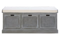Grey Three Drawer Storage Bench with Cushion | Heritage