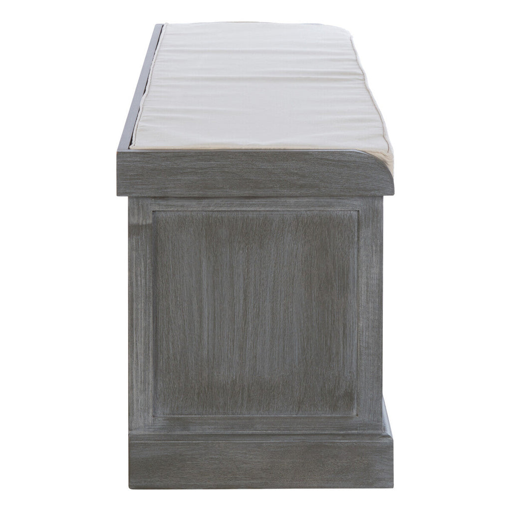 Grey Three Drawer Storage Bench with Cushion | Heritage