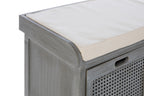 Grey Three Drawer Storage Bench with Cushion | Heritage