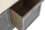 Grey Three Drawer Storage Bench with Cushion | Heritage