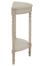 Grey Half Moon Wooden Console Table with 1 Lower Storage Shelf | Heritage