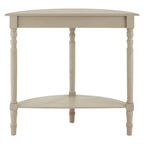 Grey Half Moon Wooden Console Table with 1 Lower Storage Shelf | Heritage