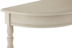 Grey Half Moon Wooden Console Table with 1 Lower Storage Shelf | Heritage