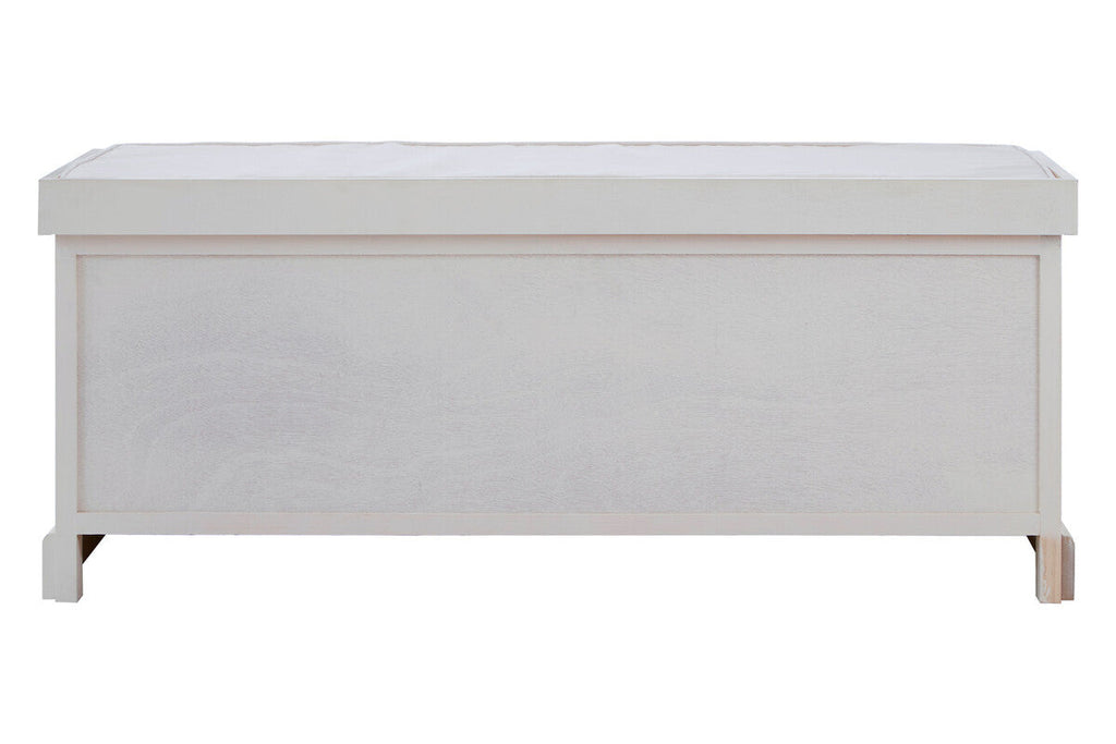 White Three Drawer Storage Bench with Cushion | Heritage