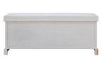 White Three Drawer Storage Bench with Cushion | Heritage