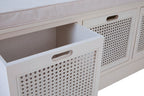 White Three Drawer Storage Bench with Cushion | Heritage