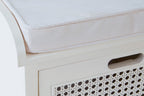 White Three Drawer Storage Bench with Cushion | Heritage