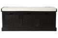 Black Three Drawer Storage Bench with Cushion | Heritage