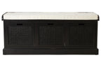 Black Three Drawer Storage Bench with Cushion | Heritage