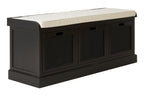 Black Three Drawer Storage Bench with Cushion | Heritage