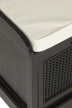 Black Three Drawer Storage Bench with Cushion | Heritage