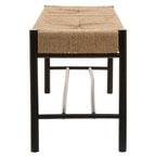 Natural Rope and Black Wood Large Bench | Bandar