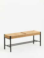 Natural Rope and Black Wood Large Bench | Bandar