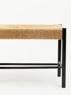 Natural Rope and Black Wood Large Bench | Bandar