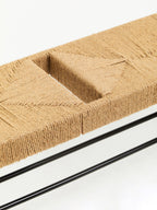 Natural Rope and Black Wood Large Bench | Bandar