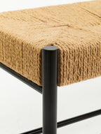 Natural Rope and Black Wood Large Bench | Bandar