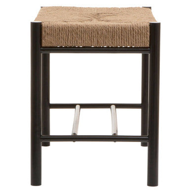 Natural Rope and Black Wood Small Bench | Bandar