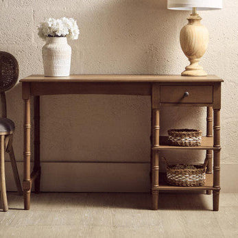 One Drawer Natural Wooden Desk | Heritage