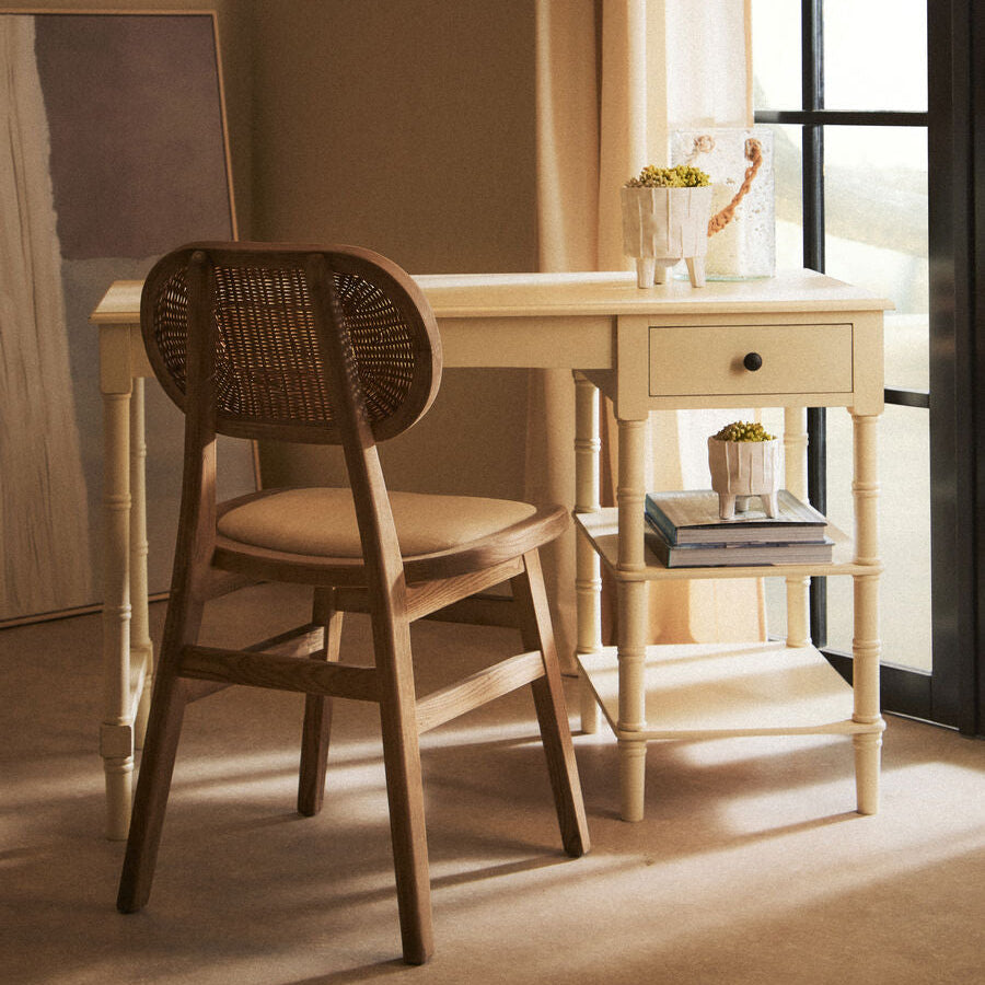 Ivory Desk with Drawer and Shelves | Heritage